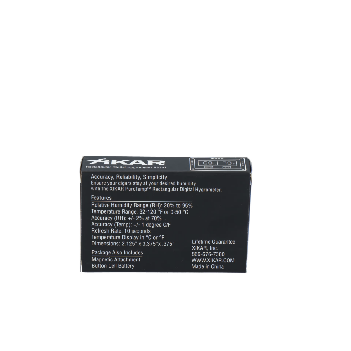 Xikar Thermo- und Hygrometer Puro Temp eckig – Bild 3