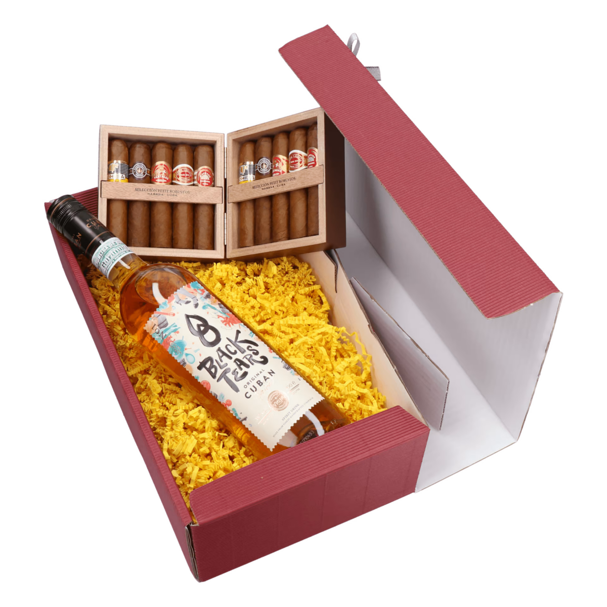 Habanos Petit Robustos und Black Tears Rum Geschenkset
