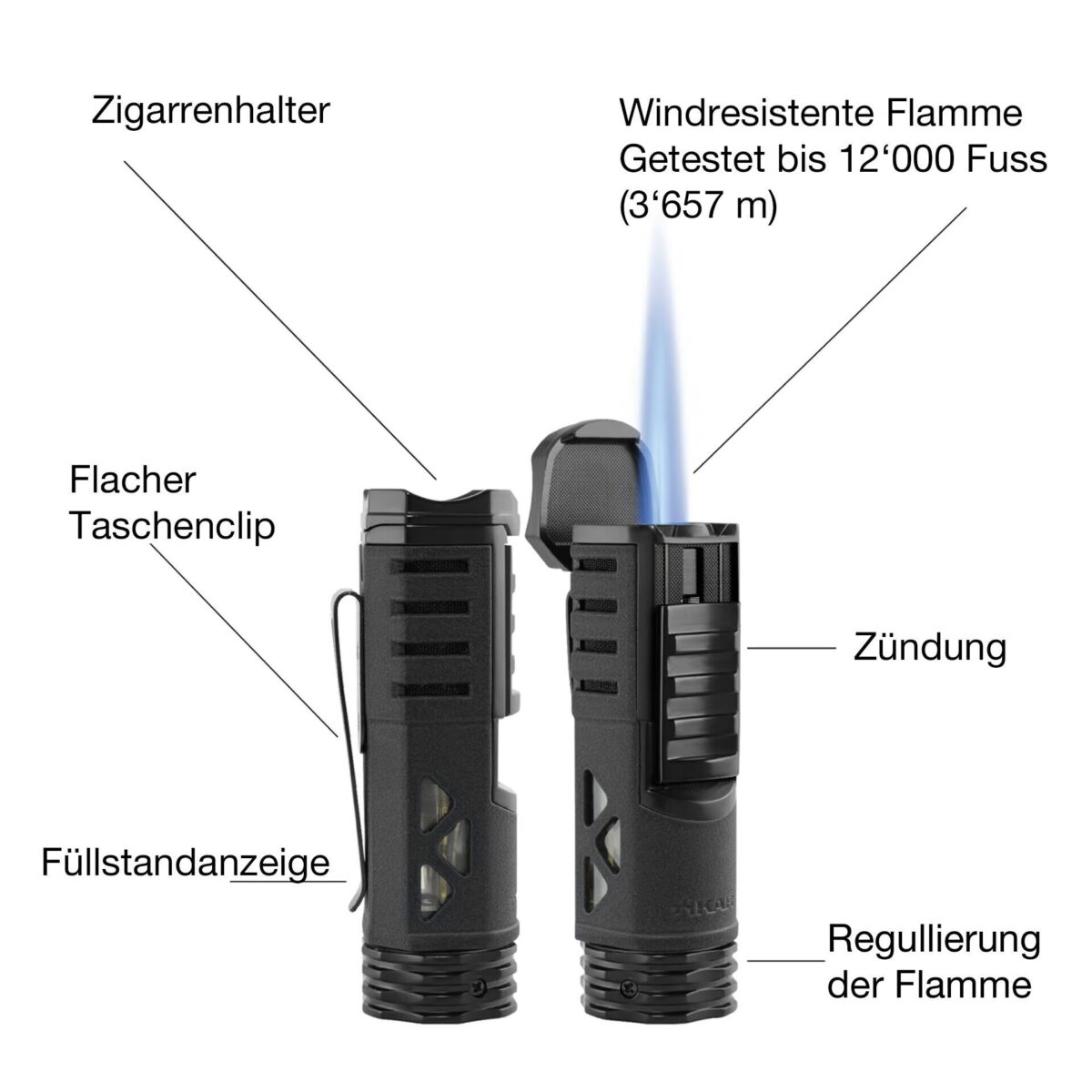 Xikar Tactical 1 Single Schwarz – Bild 2