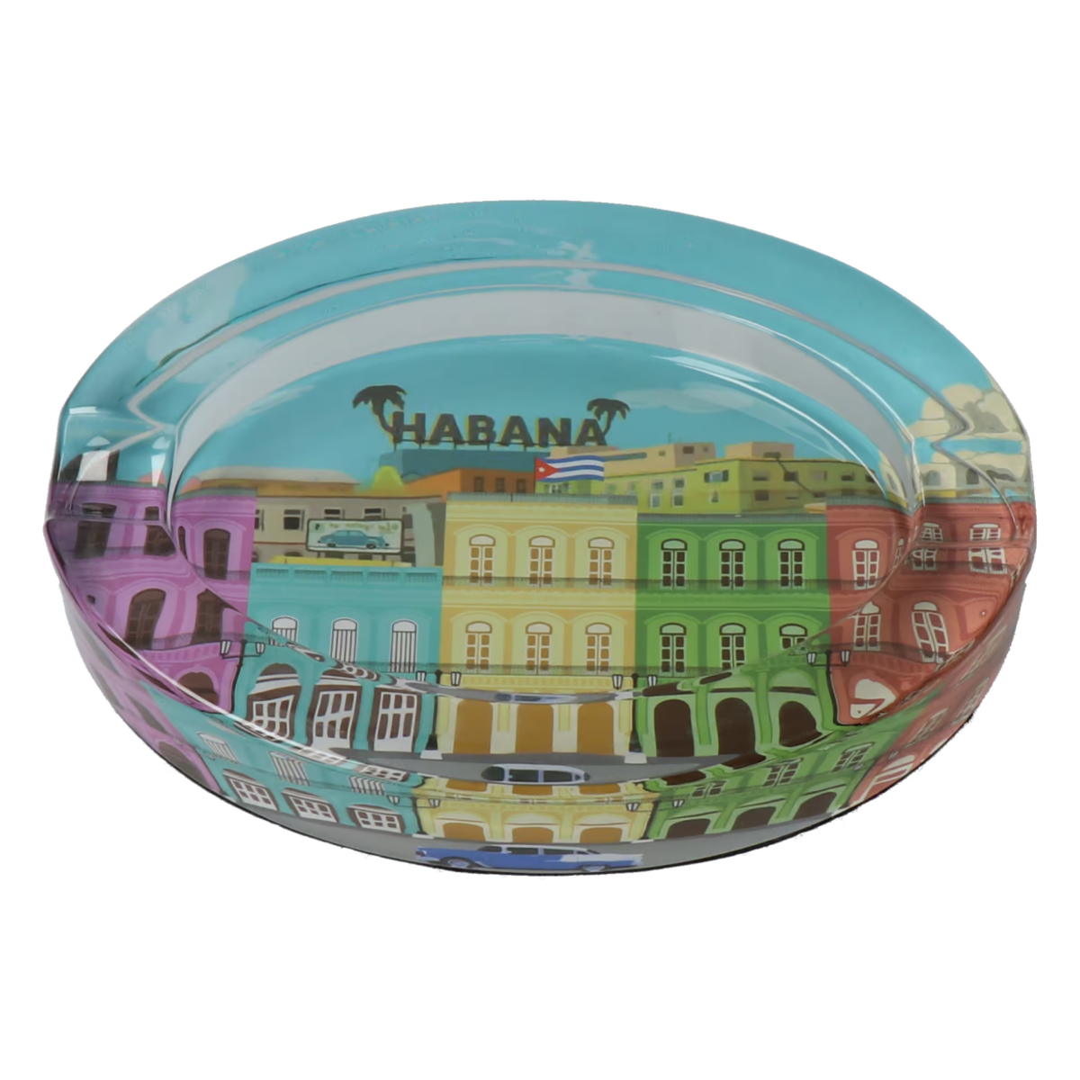 Cigarrenascher Glas Cuba Habana 2 Ablagen
