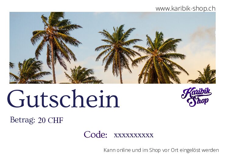 Karibik-Shop Gutschein CHF 20.-