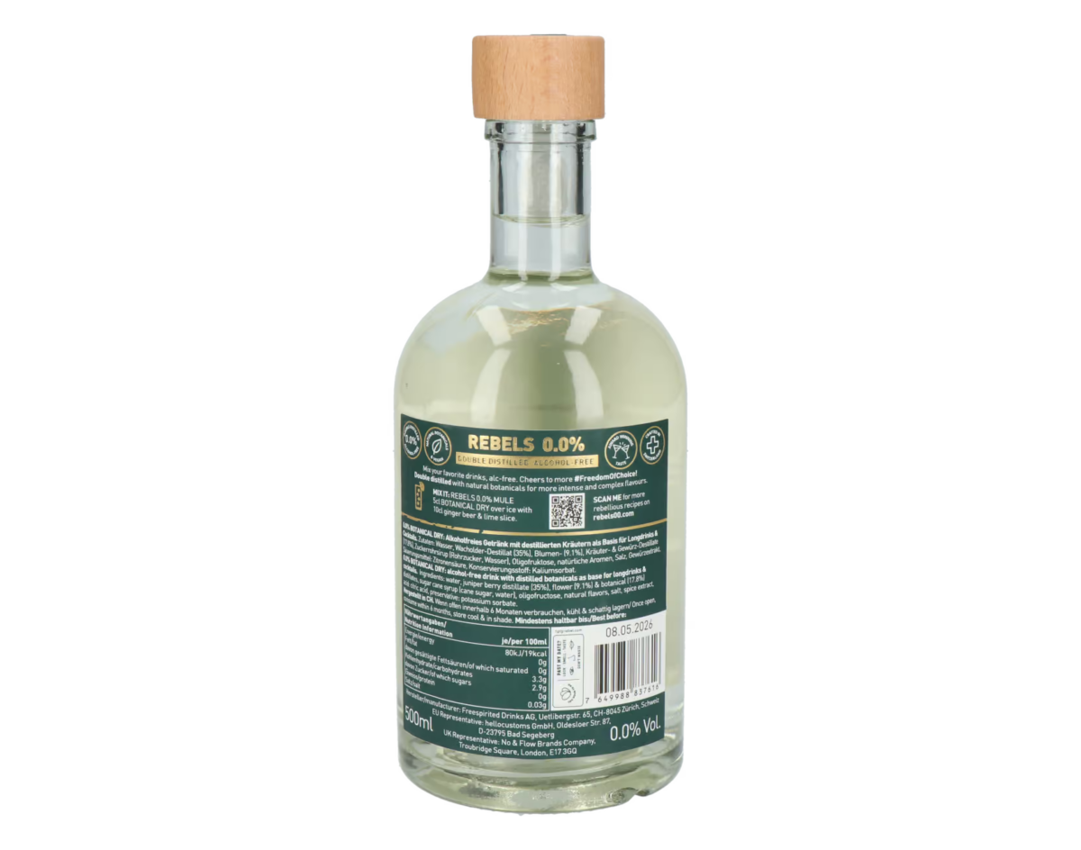 REBELS 0.0% Botanical Dry Alternative 50 cl (non alcoholic) – Bild 2