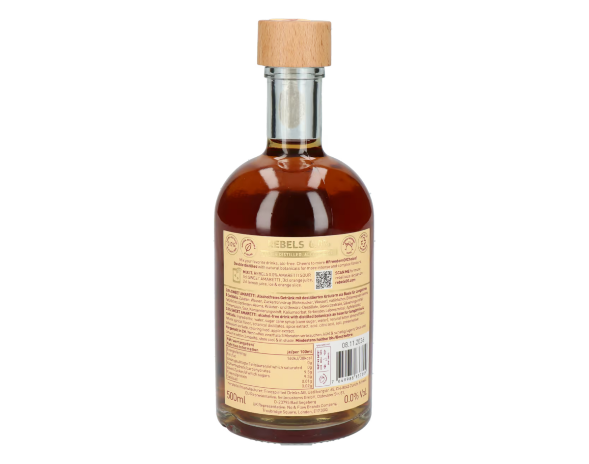 REBELS 0.0% Sweet Amaretti Alternative 50 cl (non alcoholic) – Bild 2