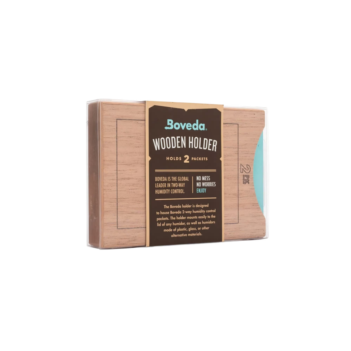 Boveda Holzhalterung für 2 Stk. 60 Gramm Humidipaks gestapelt